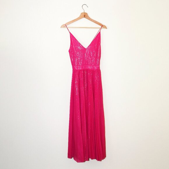 MSGM Pink Sequin Pleated Midi Dress size 38 (US 6) - Picture 3 of 7